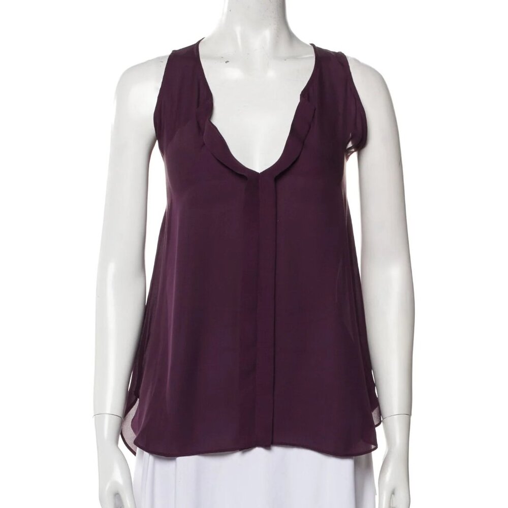 Alice + Olivia Silk Scoop Neck Top